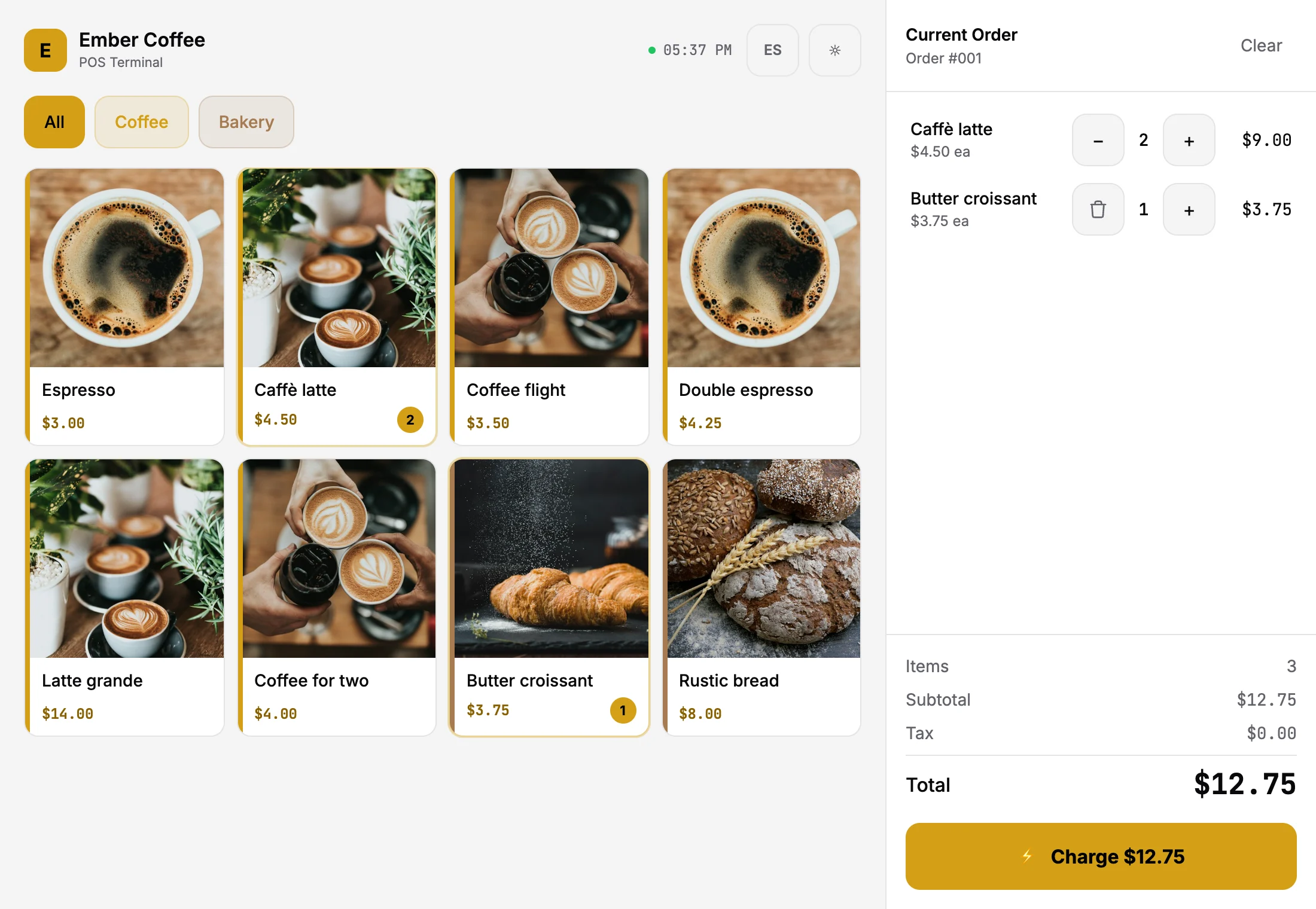 SatsRail POS on tablet